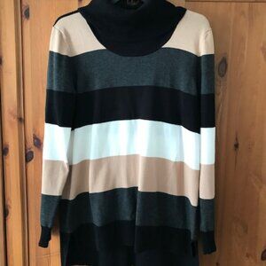 High collar long sleeve sweater, size L.